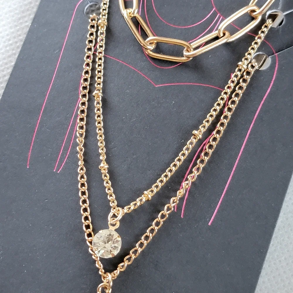 3 Strand Letter A Initial Necklace